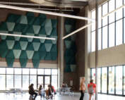 photo of the cafeteria interior at the new Kūlanihākoʻi High School
