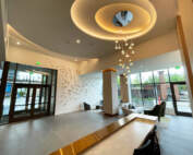 a photo of the lobby of MARI in Bellevue Washington.